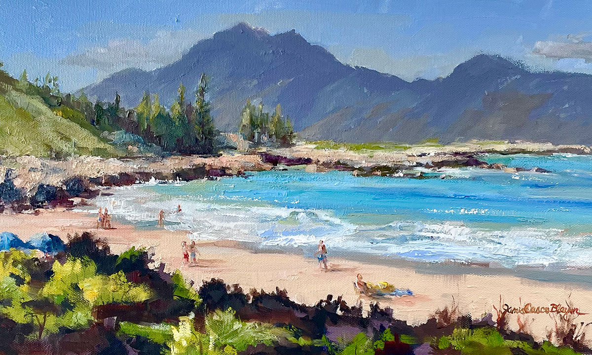 Southview of Fleming Beach from the Burger and Shake Shack